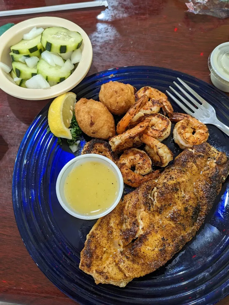 Blackened Shrimp and Grouper