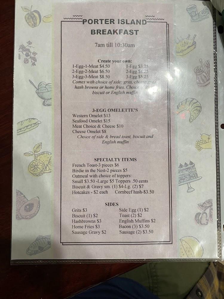 Porter Island Seafood Restaurant Menu image 4